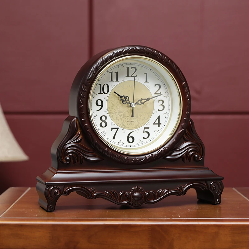 

Table Clock American Living Room Large Retro Creative Mute Wall Watch