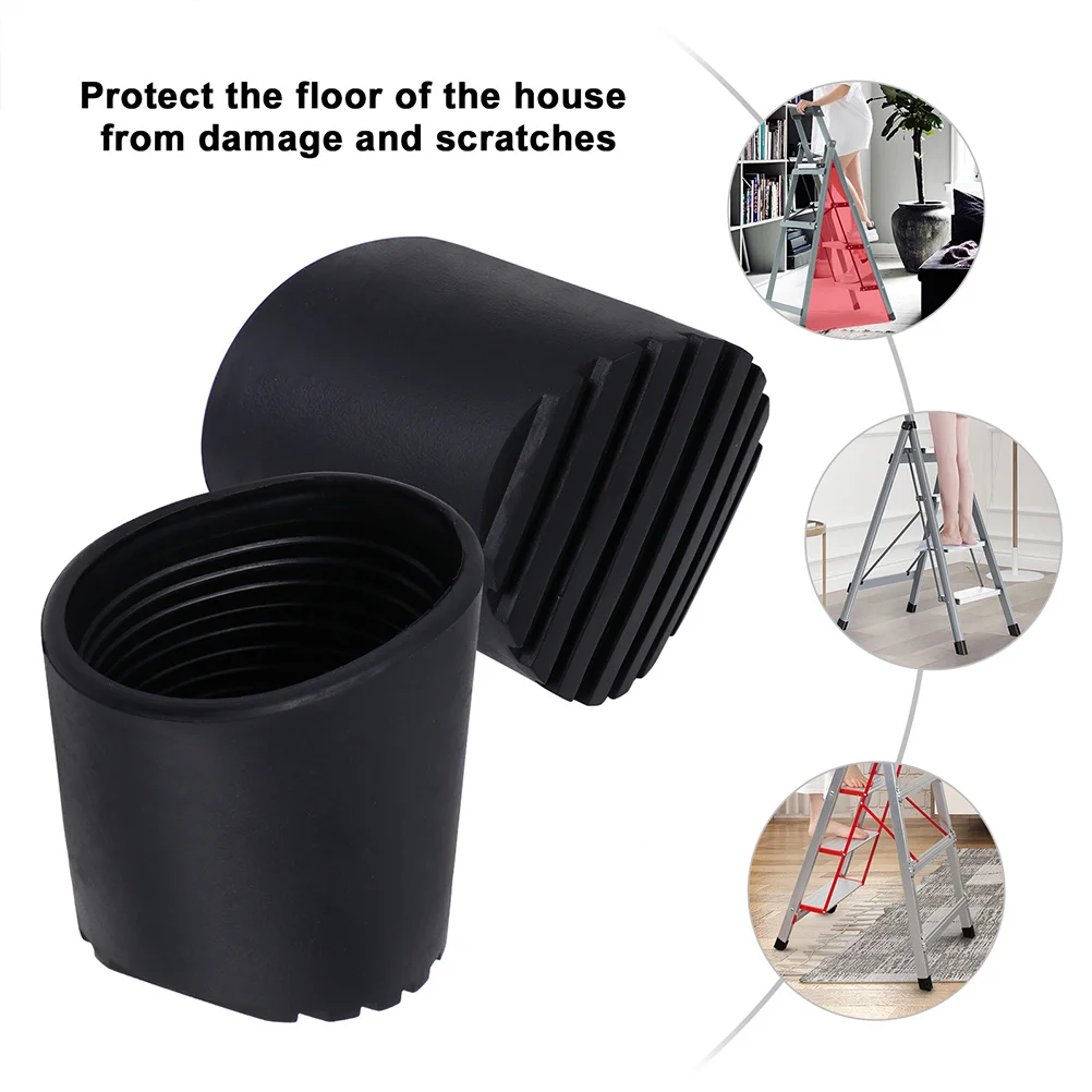 4 Pcs Ladders Folding Mat Table Foot Dust Cover Leg Cap Cushion Multipurpose Rubber Black Feet