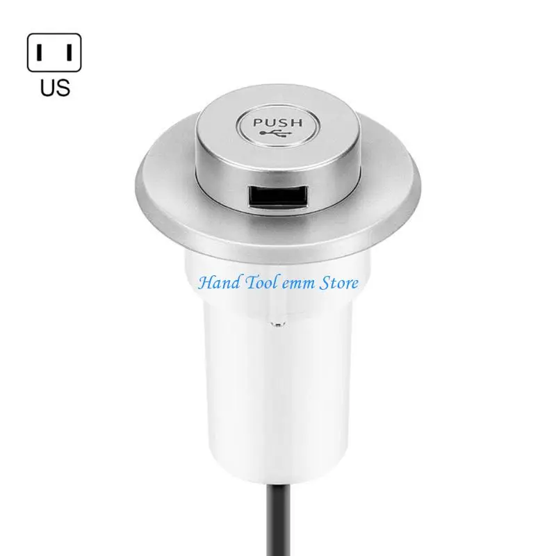 H37F 3Hole Plug Desk Hole Embedded USB Lifting Extension Hub forLaptop
