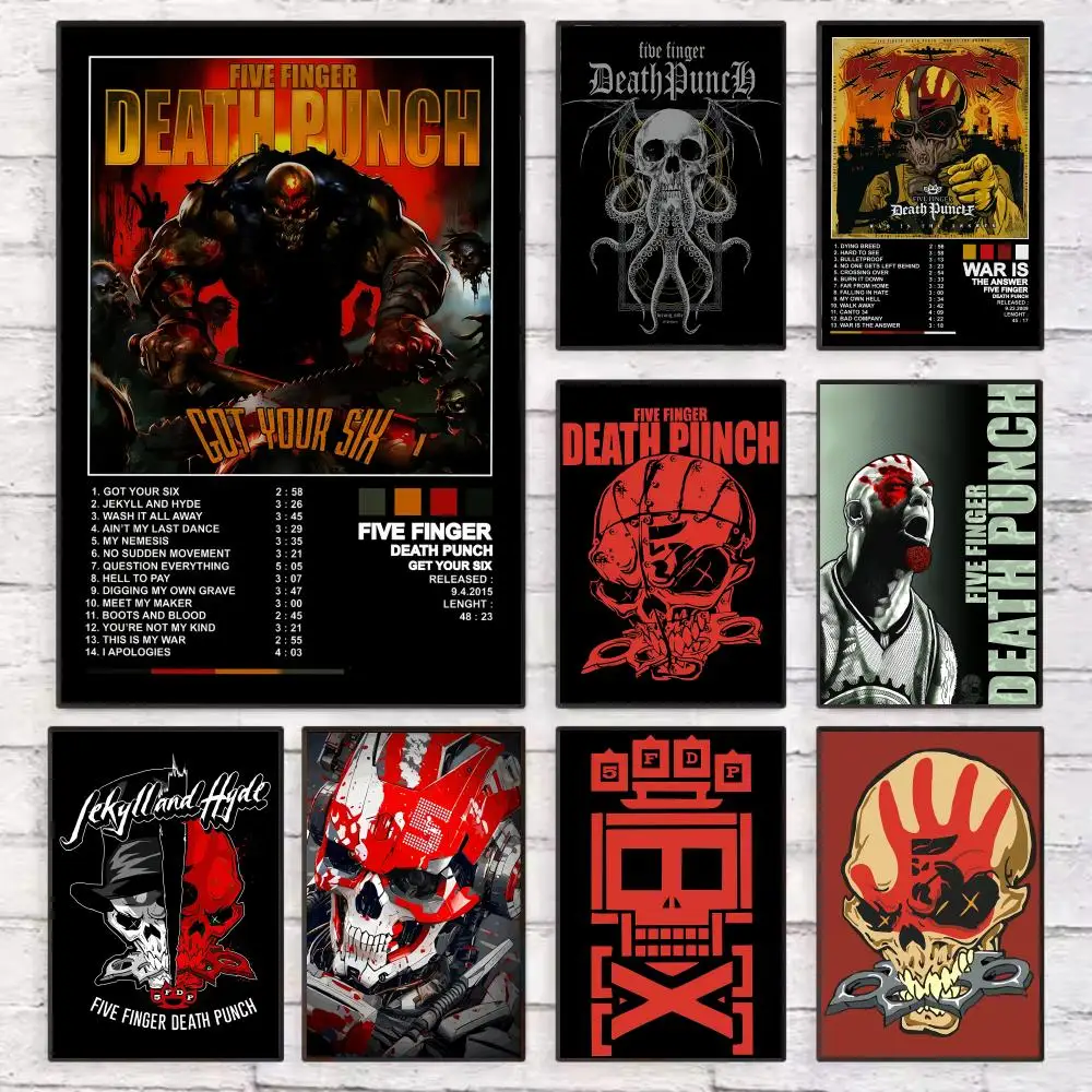 الموسيقى خمسة F-الأصابع D-الموت لكمة ملصق جدار الفن لزجة لغرفة المعيشة غرفة نوم مكتب المدخل بار ديكور المنزل هدية فكرة