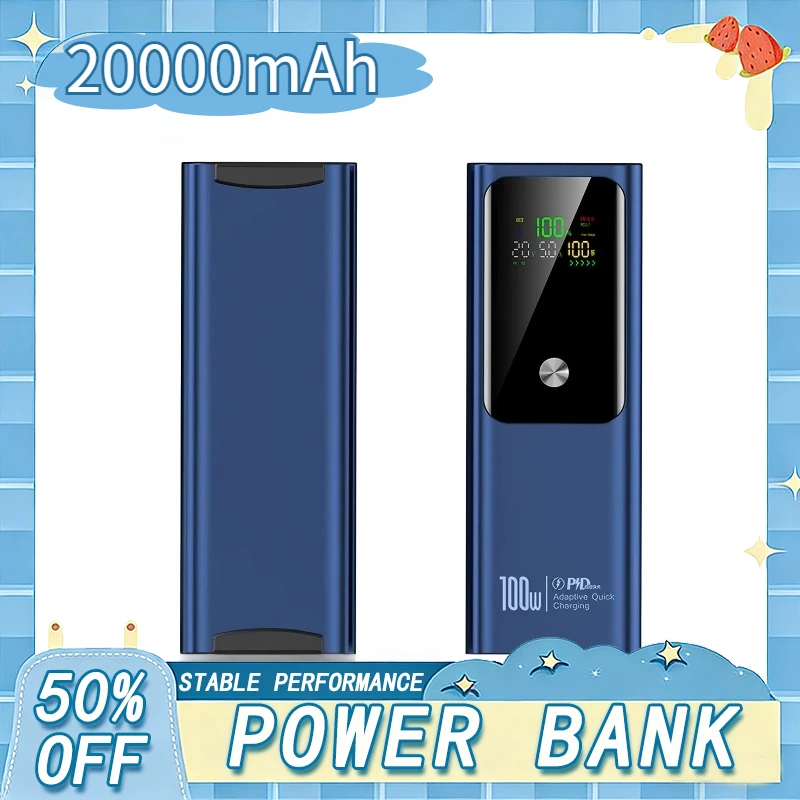 

Power Bank for Laptop PD 100W 20000mAh External Battery Capacity Fast Charging Portable Charger Powerbank for IPhone 16 Samsung