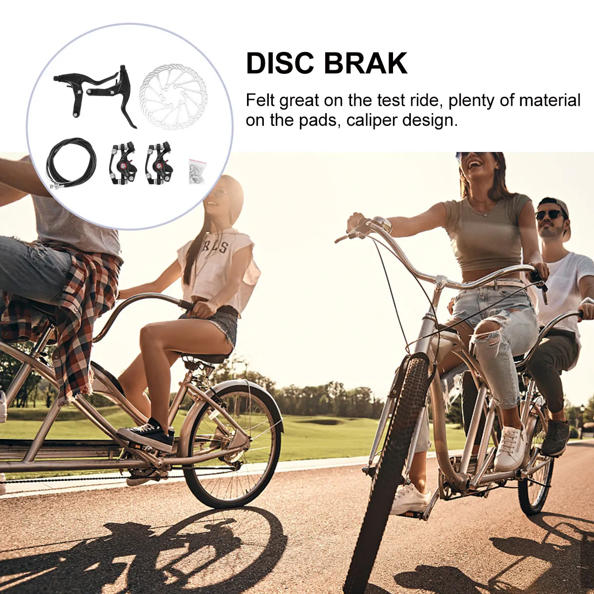 

Adjustable Mountain Bike Rear Disc Brake Kit Complete Set For Diy Repairing Durable Caliper Design Fit Most Bicycle Disc