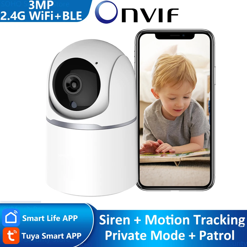 tuya inteligente wifi ble indoor ptz seguranca sem fio casa cctv vigilancia onvif protecao fhd camera ip com rastreamento de movimento 3mp 01