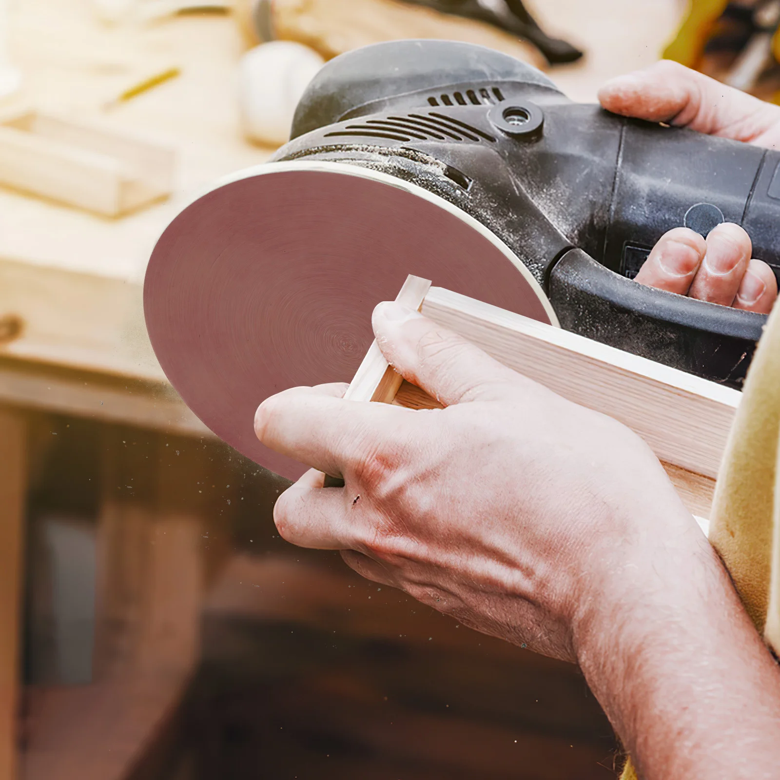 

100 шт., 6-дюймовая дисковая подушечка, зернистость 80, красная грубая шлифовка, несколько поверхностей, повышенная долговечность, быстрая шлифовка, сверло для бумаги S