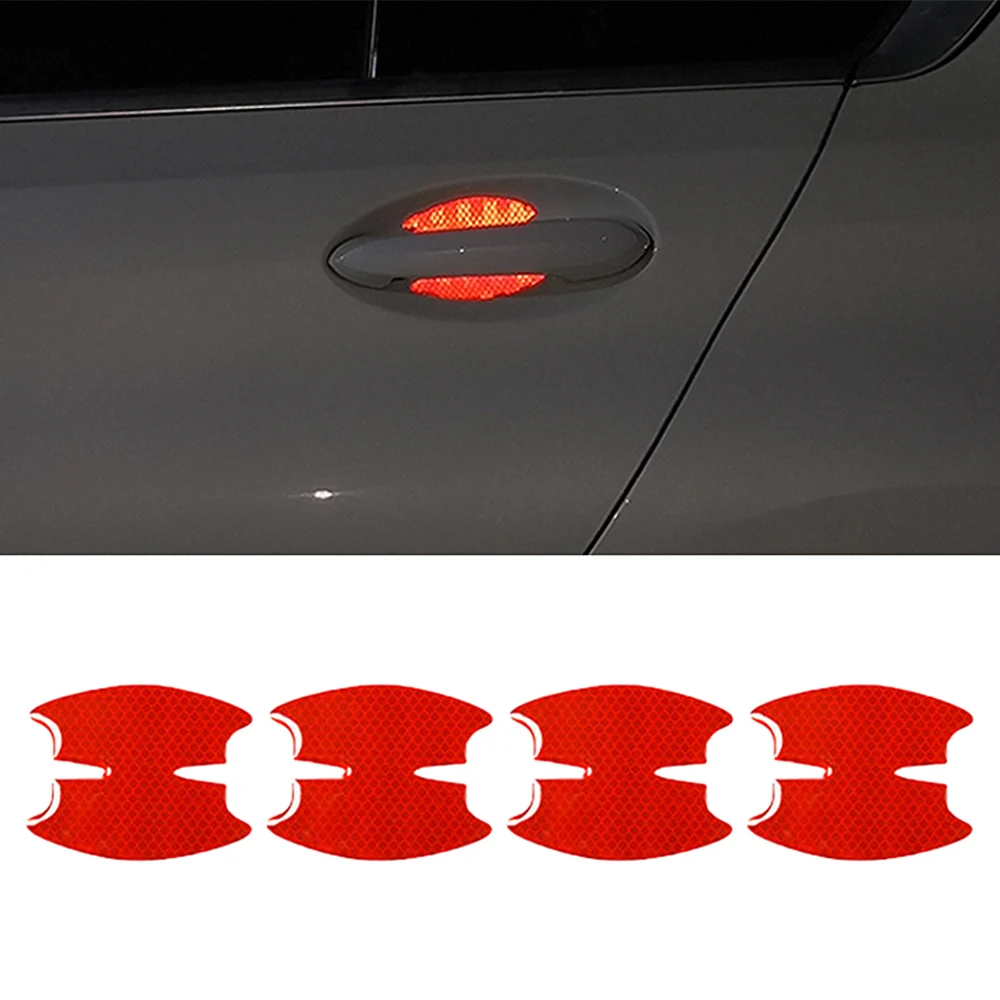 4 قطعة باب السيارة المعصم مقاومة للخدش حماية قطاع الباب السلطانية تحذير عاكسة المضادة للتصادم ملصقات اكسسوارات السيارات