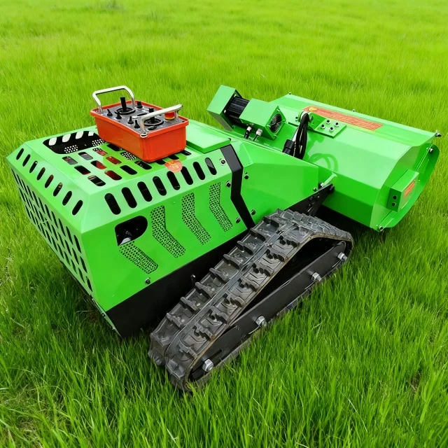Multifunctional Cordless Remote Control Industrial Lawn Mower Farm Lawn Crawler All-terrain Remote Control Lawn Mower