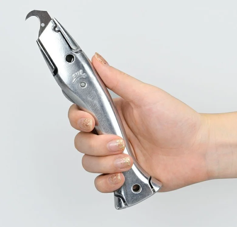 Zinc-aluminum alloy handle roll floor cutter,carpet handle cutter,with 10pcs blade shape PVC floor cutter knife,