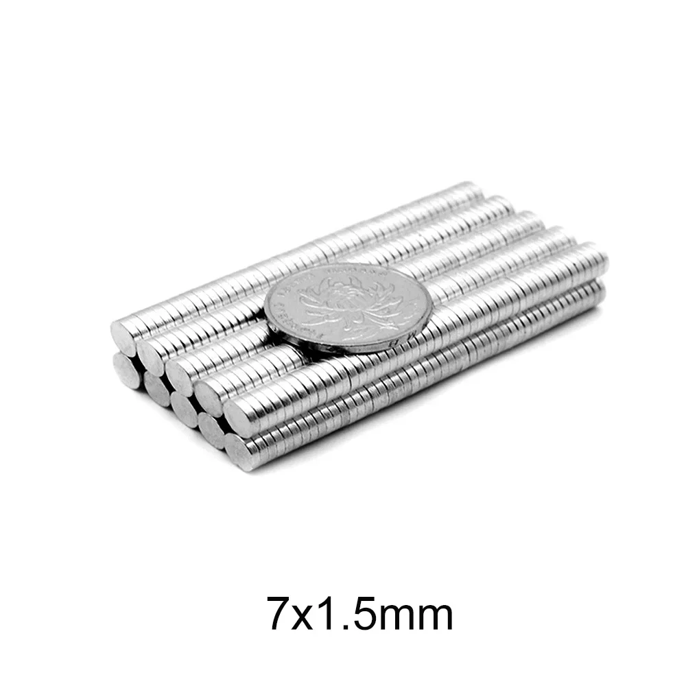 7x1.5MM Round Thin Strong Magnetic Magnet 7*1.5MM Permanent Neodymium Magnets Disc 7x1.5 Small Round Magnet 7*1.5