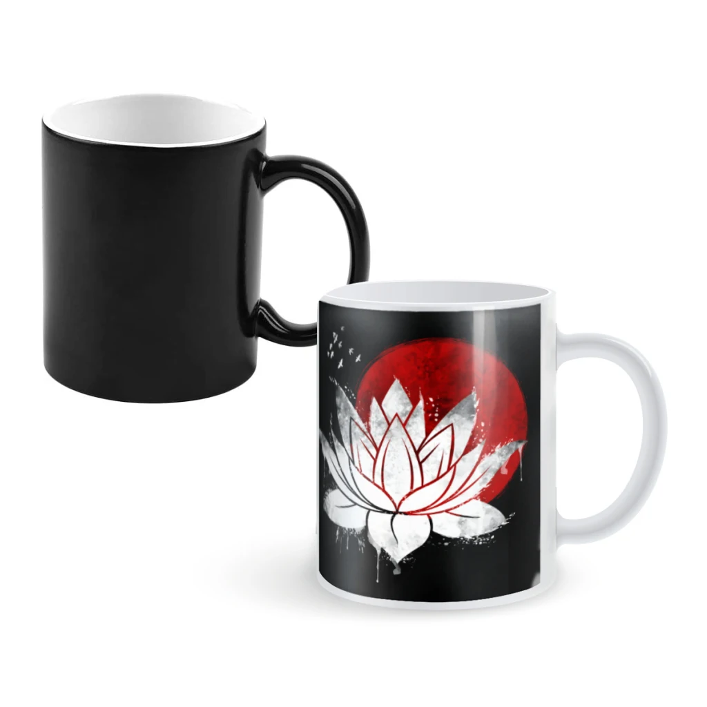 

Lotus and red moonCoffee Mugs And Mug Creative Color Change Tea Cup Ceramic Milk Cups Novelty Gifts