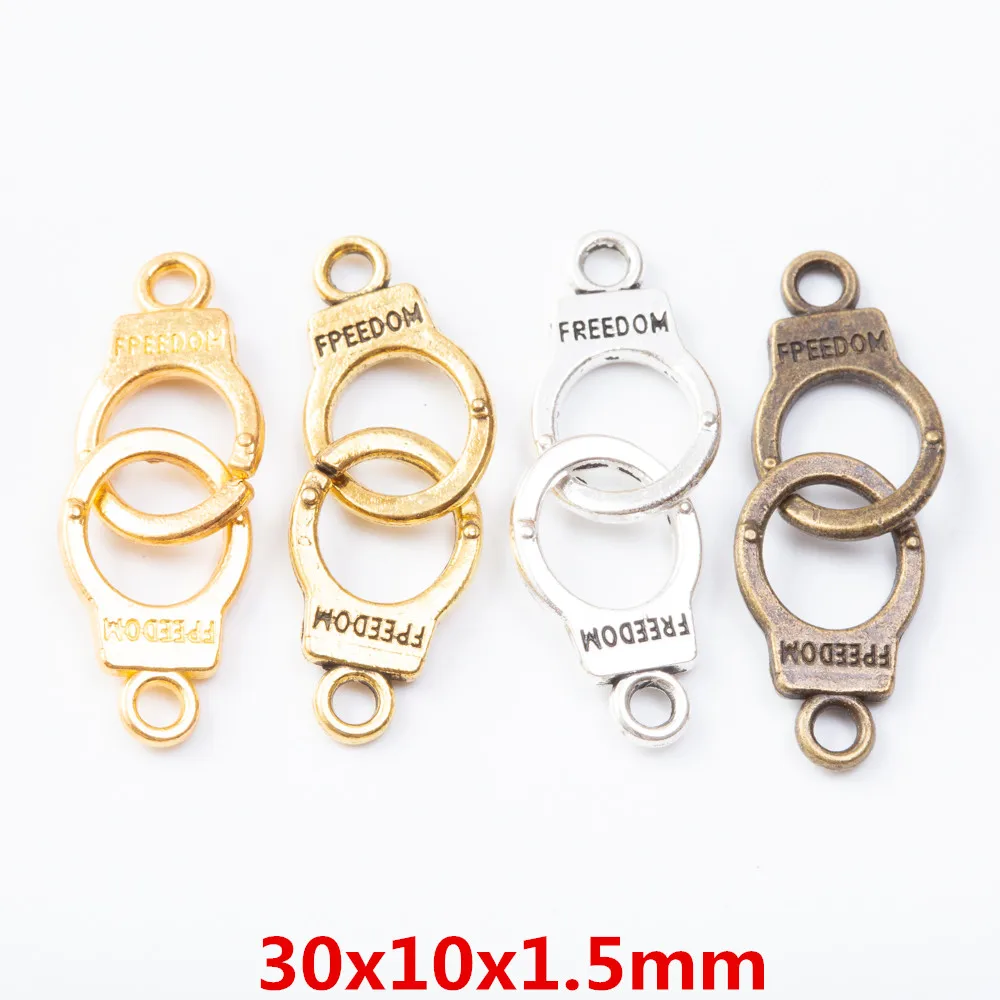 20 pieces (Handcuffs weapons) vintage zinc alloy charm metal pendant DIY jewelry discovery making accessories 1725