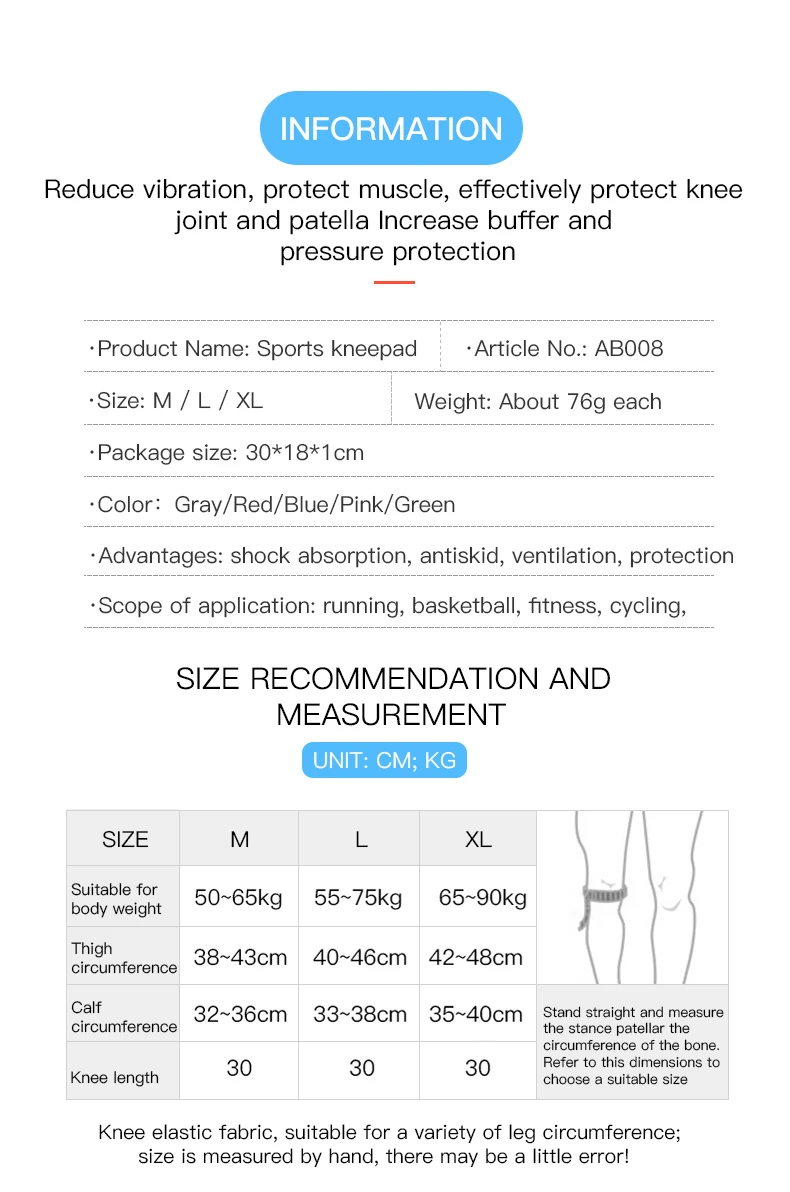 1 stück Fitness Laufen Radfahren Knie Hosenträger Elastische Nylon Knie Brace Für Sport Kompression Knie Pad Hülse Basketball Volleyball – Detail 9