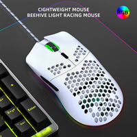 6 Buttons RGB PC Gaming Mouse USB Wired - Black/White High Sensitivity Ergonomic Optical Plug N Play