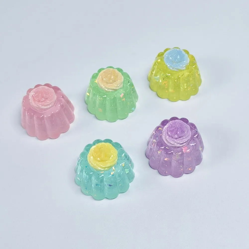 Miniature Sequin Cream Jelly Cake Resin Ornament Diy Food Decorative Accessories Baby Doll House Decoration Landscaping