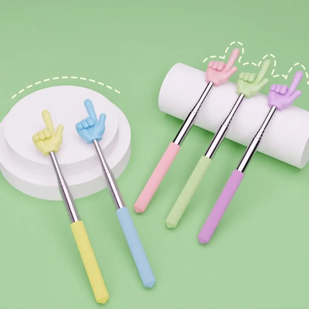 Durable Stainless Steel Teaching Pointer Telescopic Rod Finger Design Teaching Stick Classroom Finger Pointer Students