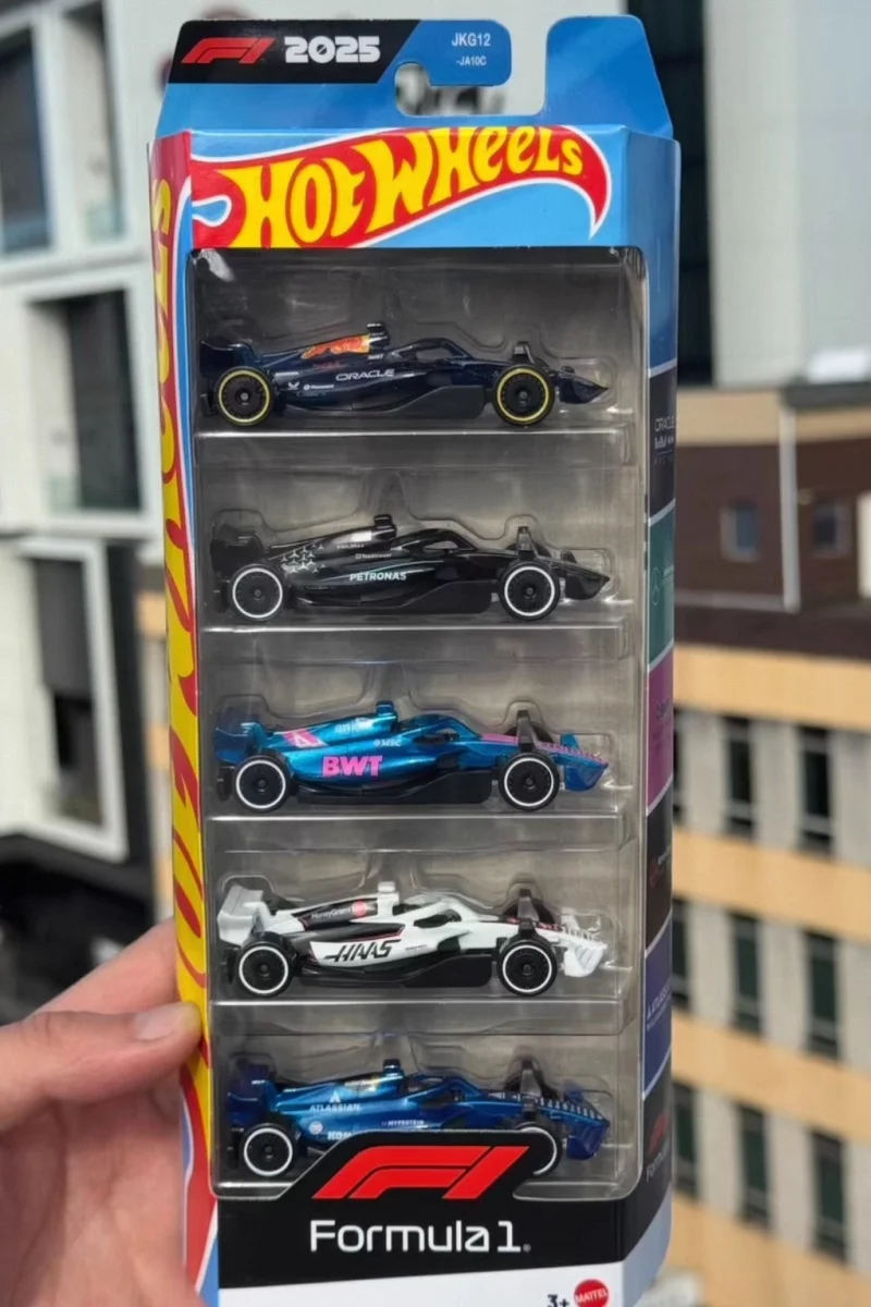 New Hot Wheels JLN11-9C96 F1 Formula 1 Serise Diecast Alloy Model Cars 5 Pack Red Bull Mercedes Haas Williams Collection Toy Car