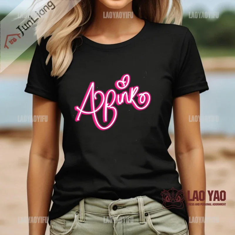 Tops Apink T-shirts for Women Fans Gifts Y2k Clothing KPOP Alphabet Cotton Sportswear Man Goth Clothes Harajuku Streetwear Men