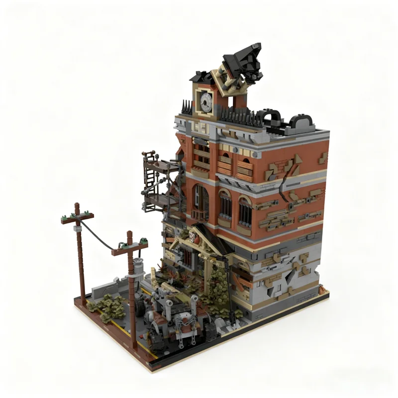 4560 قطعة MOC مجموعة تاون هول نهاية العالم نسخة وحدات Streetscape نموذج اللبنات هدايا عيد الميلاد لعبة البناء الاطفال