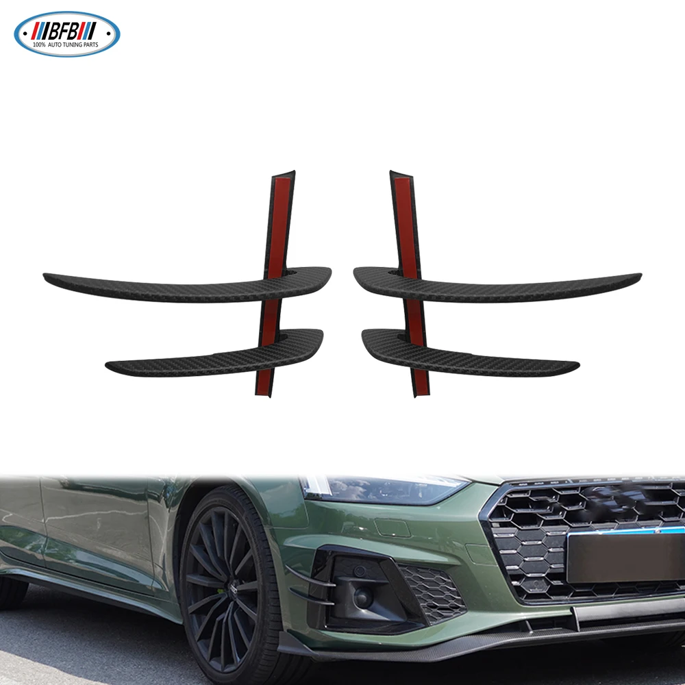

Dry Carbon Fiber Front Bumper Decoration Trims For Audi A5 S5 2023+Car Body Trims