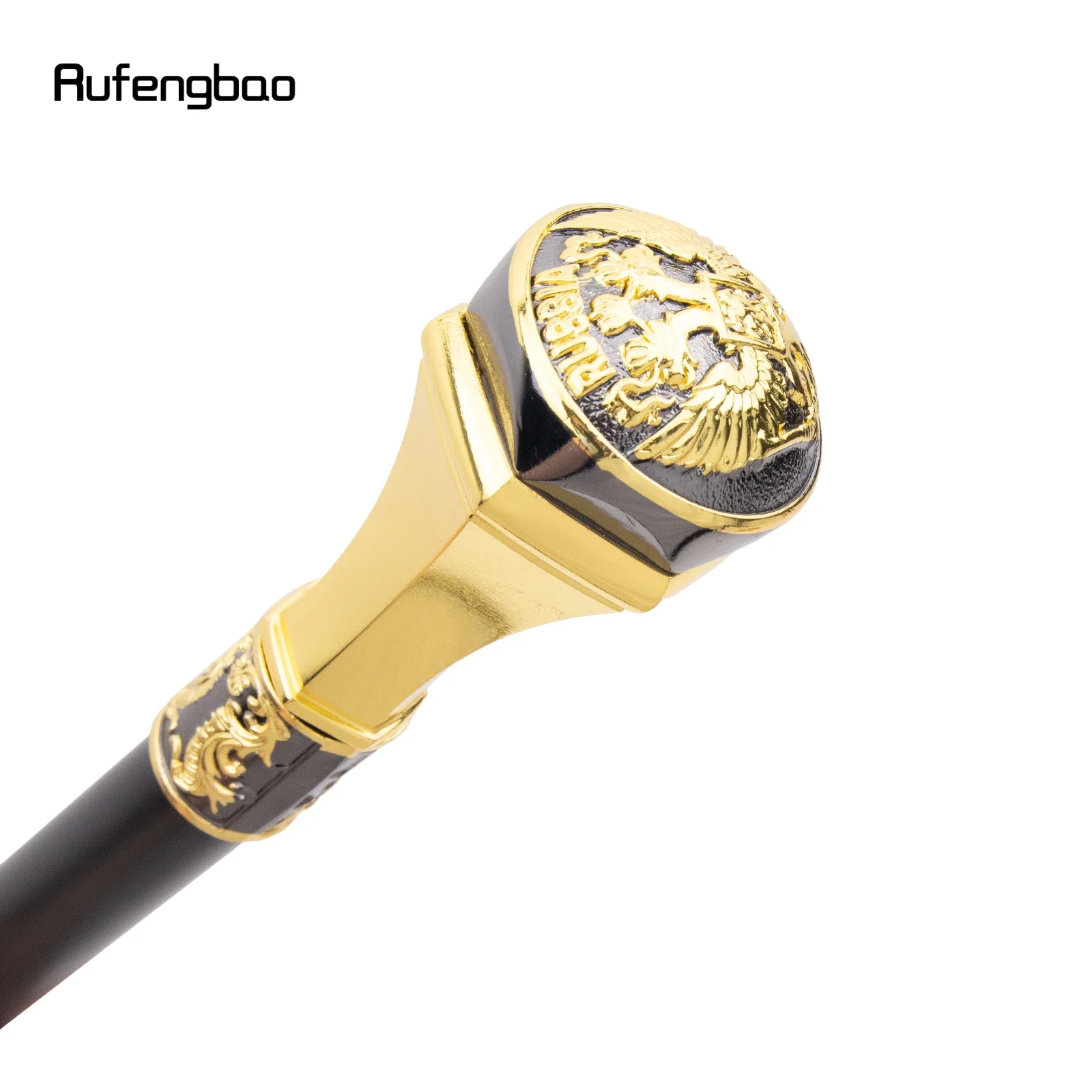 Golden Black Double Headed Eagle Totem Walking Cane Fashion Stick Gentleman Luxury Crosier Knob Walking Stick 93cm