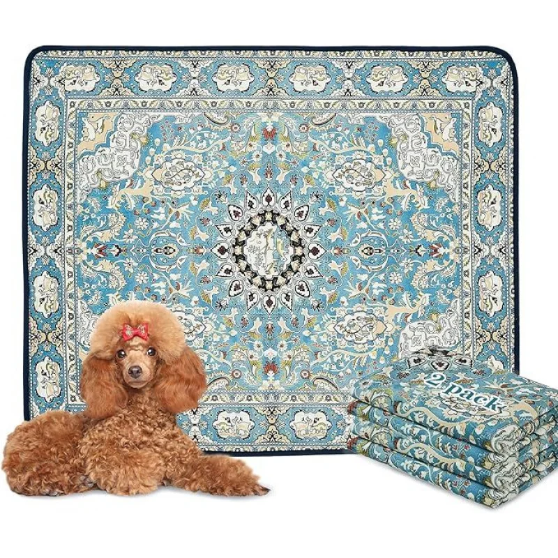 

Моющиеся подушечки для мочи для собак, 2 упаковки многоразовых подушечек для щенков 36 x 41 дюйма, супервпитывающие герметичные подушечки для дрессировки собак, нескользящие подушечки для горшка