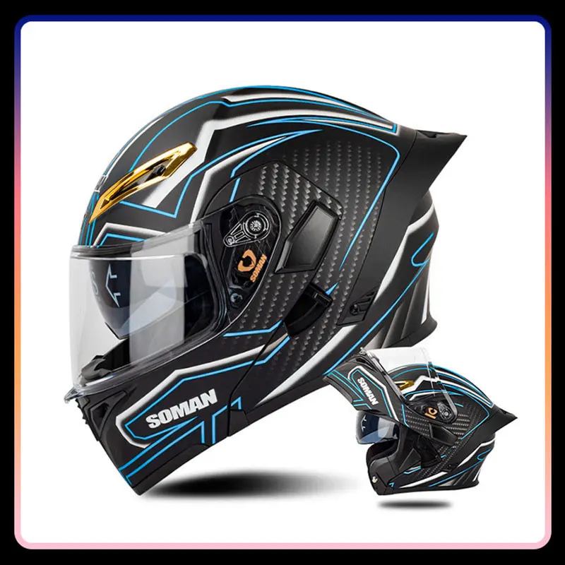 

Modular Helmet Full Face Dual Visor Helmet DOT Approved Full Face Flip Up Helmet Motorcycle Helmets Moped Men Women Four Seasons