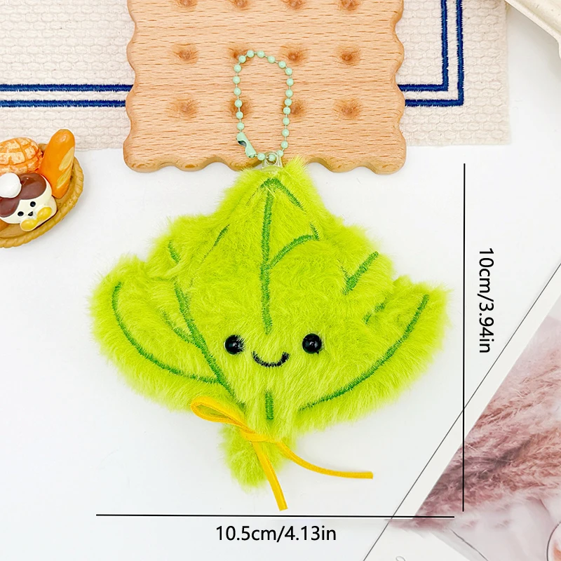 1Pc Alien Kat Pluche Sleutelhanger Leuke Opknoping Geluk Sleutelhanger Pomelo Bladeren Bag Charm Drive Away Slechte Geluk Rugzakken hanger