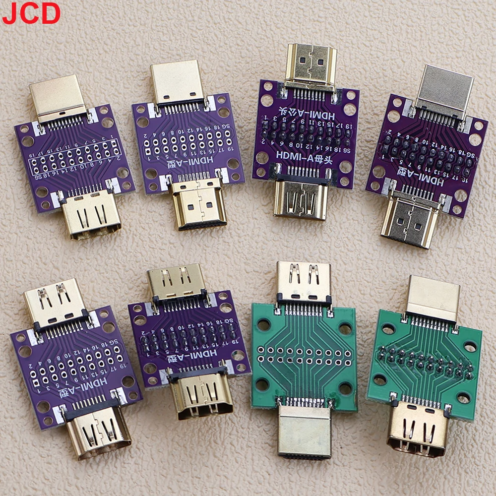HDMI-Compatible Male and Female Test Board Connector With PCB Board 2.54mm Pitch 19/20 Pin DP HD A Female To Male Adapter Board