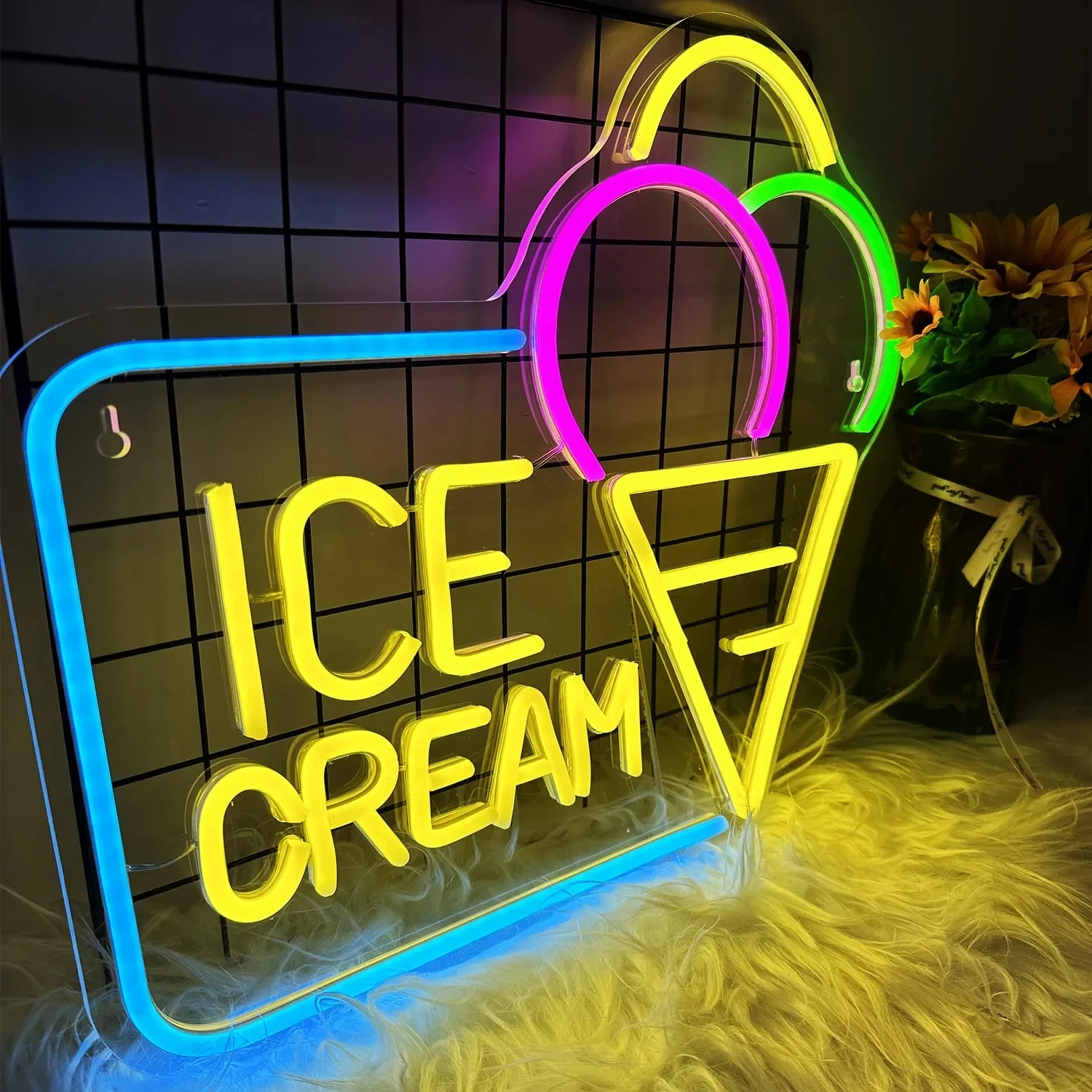 Ice Cream Neon Signs LED Lights Art Decoration For The Shop Party Room Store Mall Restaurant Dessert Shop Drink Shop Wall Decor