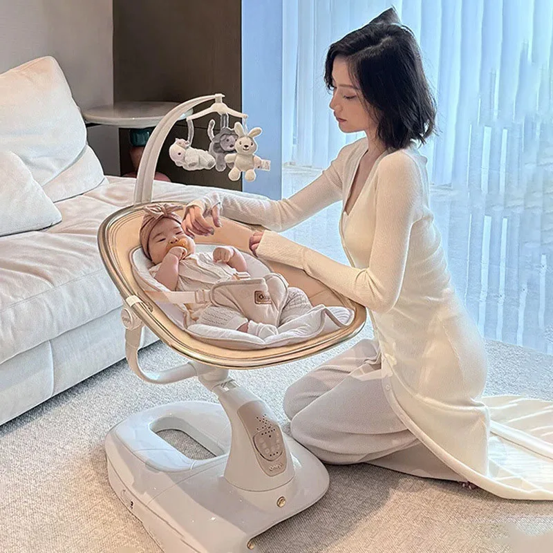 Baby Rocking Chair, Baby Resting Sleeping Electric Cradle, Backrest Adjustment Rocking Chair,Multifunctional Baby Soothing Chair