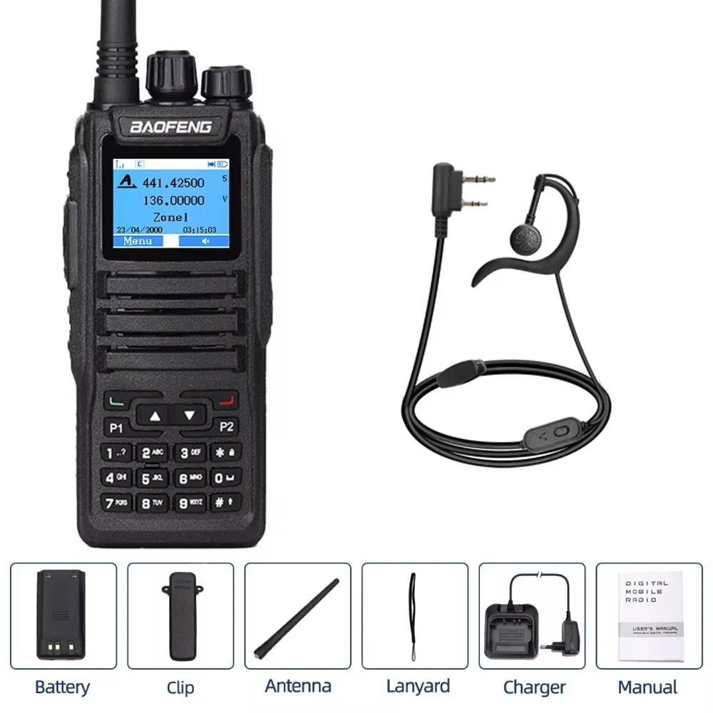 Baofeng Walkie Talkie DMR DM-1701 Dual Mode Analoge en digitale radio's Tier 1+2 Dual Time Slot Hamradio DM 1801 DM-5R