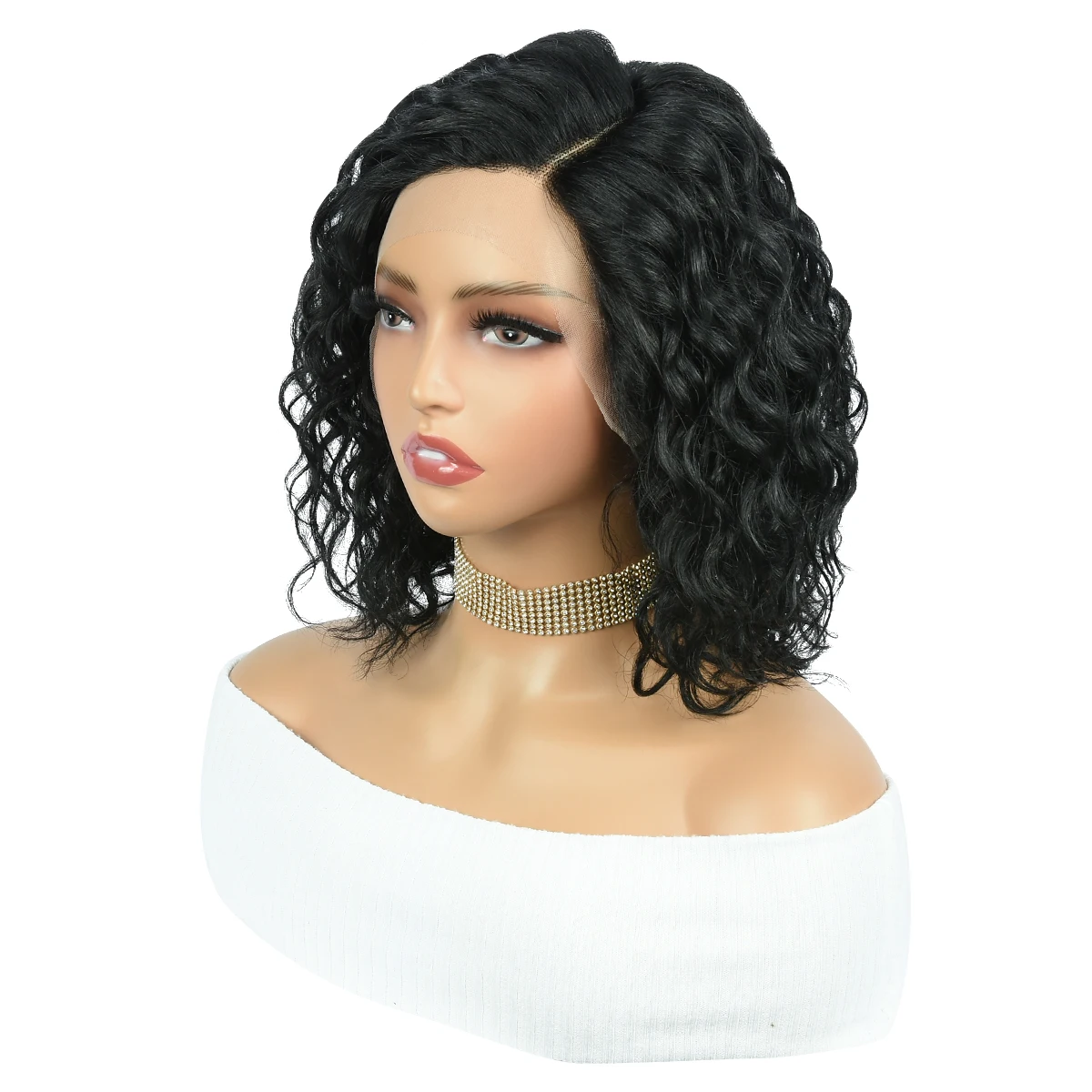 13x5x1 جزء الدانتيل الباروكات مجعد الدانتيل إغلاق خصلات الشعر المستعار الإنسان قبل قطعها مجعد 13x4x1 الدانتيل إغلاق الباروكات HairUGo