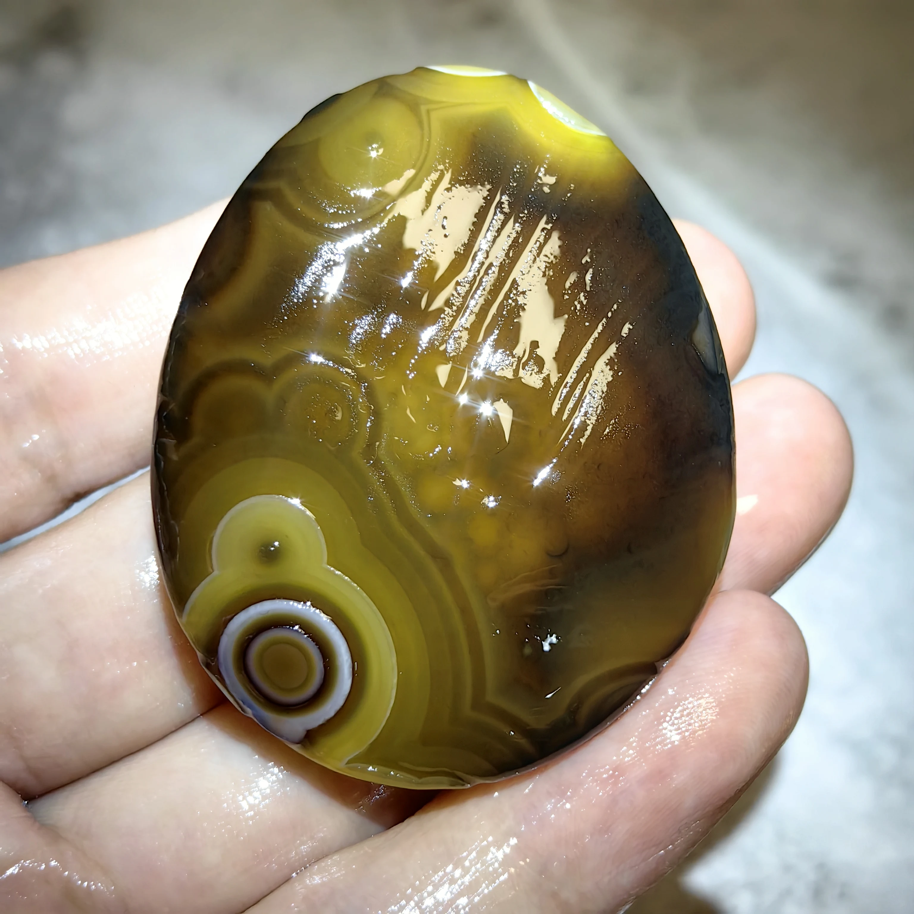Pure Natural Gobi Eye Exture Agate Rough Palm Stones for Good Luck DIY Home Decoration Gem Jewelry Amulet Ornament