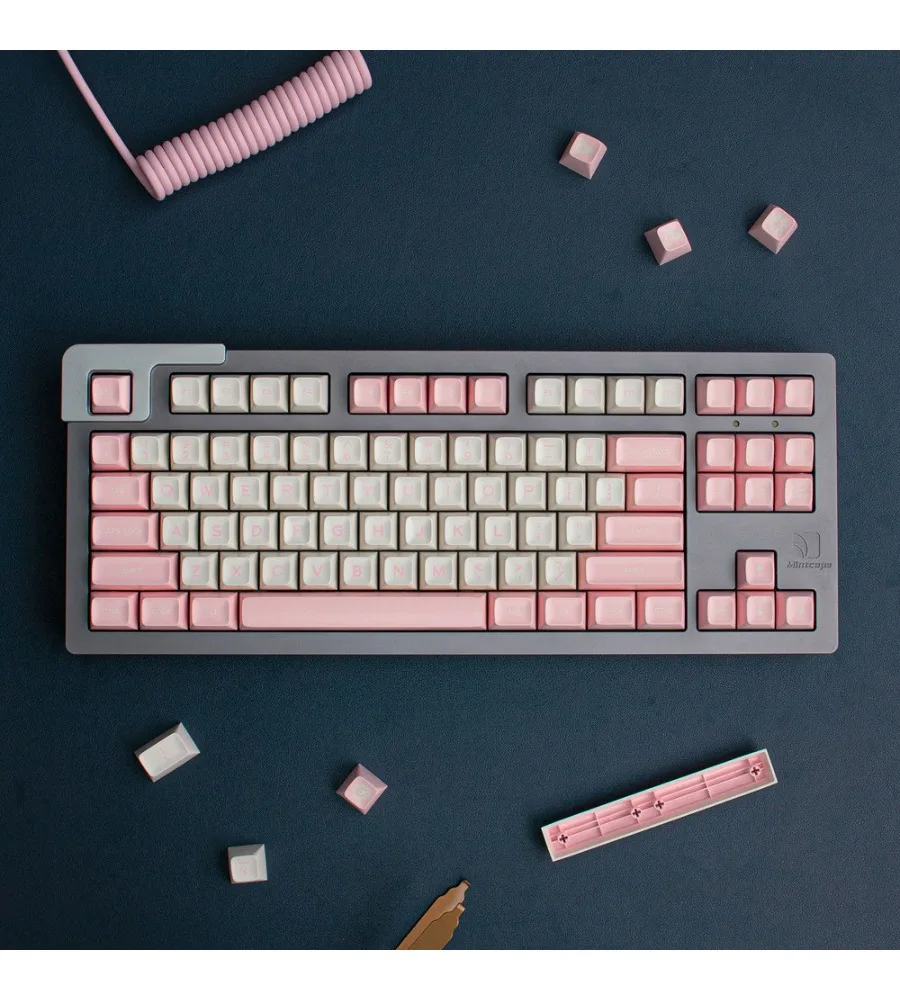 Keycap bubble blue pink SA height full set 237 keys two-color molding for mechanical keyboard 75/98