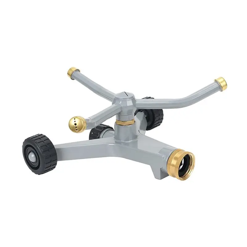 【TODAY-ONLY!】Heavy Duty Sprinkler With Wheeled Base, Metal For 360 Degree Coverage Spinning Sprinkler Head For Gardens