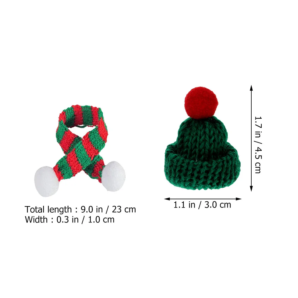 24 Pcs Fall Decor Mini Beanie Christmas Hat Party Supplies Accessories Bottle Knit Scarf Baby