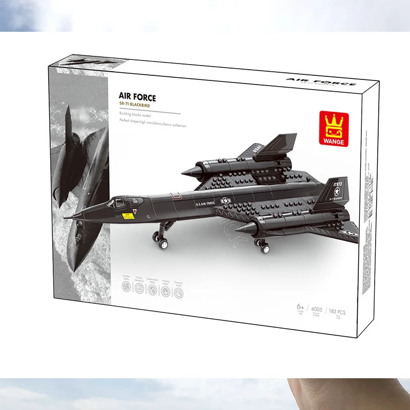 Military Technical USA SR71 Blackbird Stealth Supersonic Reconnaissance Aircraft Building Blocks Fighter Model Brick Kid Boy Toy