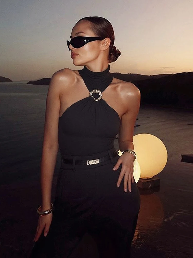 Sisterlinda ฤดูใบไม้ผลิ Release Junior แฟชั่น High Street เสื้อยืด K24D61160 สาวคอเต่า Slim Dew ไหล่เสื้อยืด