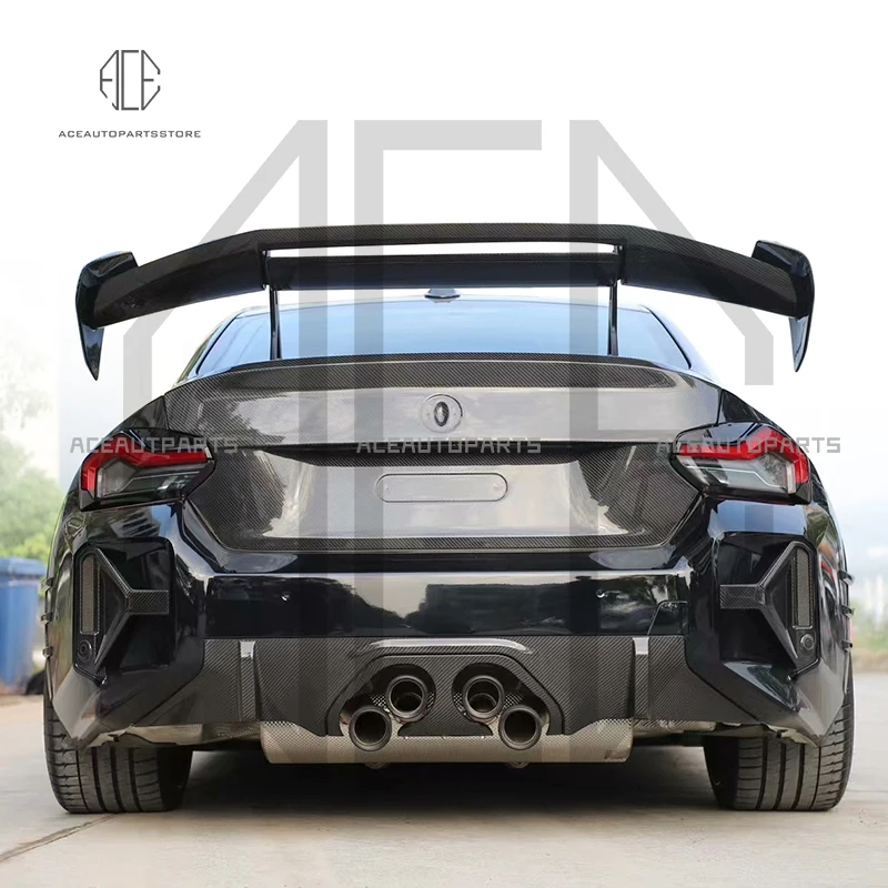 2020+ AD M2 M3 M4 Dry Carbon Fiber Rear Wing For BMW G87 G80 G82 Prepreg Carbon Fiber Rear Trunk Spoiler For BMW G8X