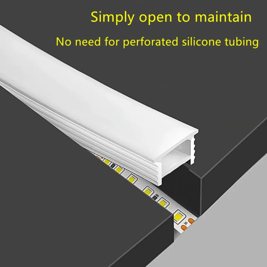 Recessed White Silicone Tube LED Neon Light Flexible Rope Channel Diffuser WS2811 WS2812B Outdoor Waterproof Ribbon Strip Lights