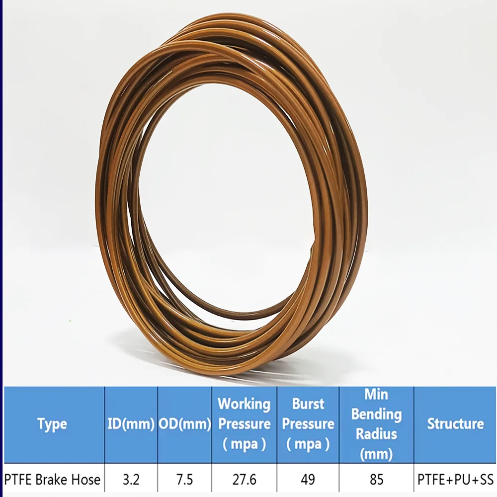 1M~10M Motorcycle Braided PU Stainless Steel PTFE Brake Pipe Line Hose Brake Line Gas Oil Fuel Tube Pipe Racing Brake Hose