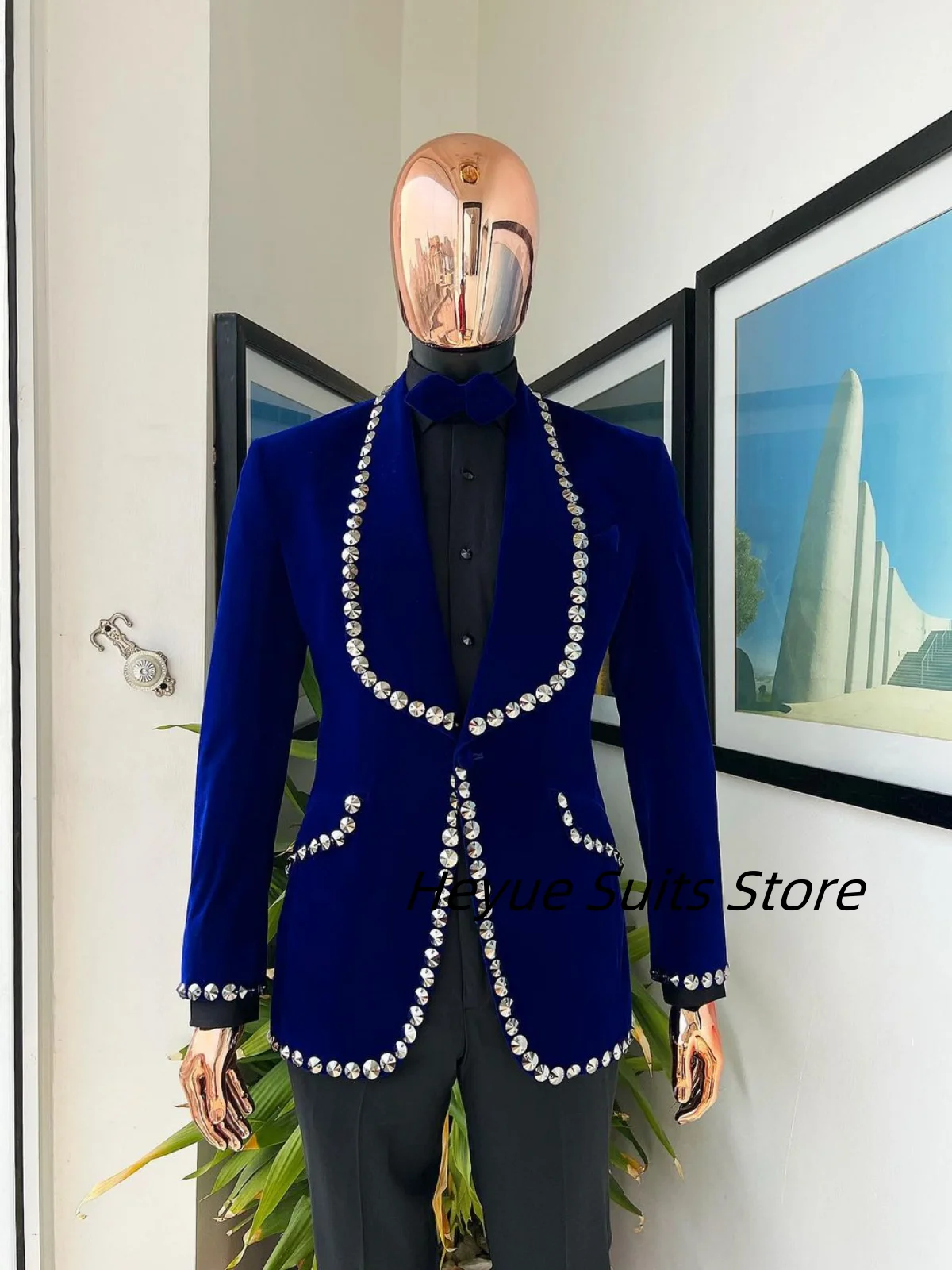 Classic Velvet Jacket Customized Man Suits Groom Wedding Party Tuxedos 2 Pieces Sets Male Prom Blazers Business ropa hombre
