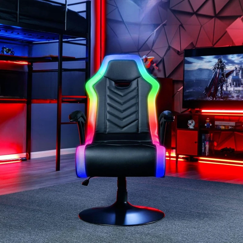 PC Computer Video Gaming Office Pedestal Chair, Built in Audio Speakers, Ergonomic Design, Gamer Chair