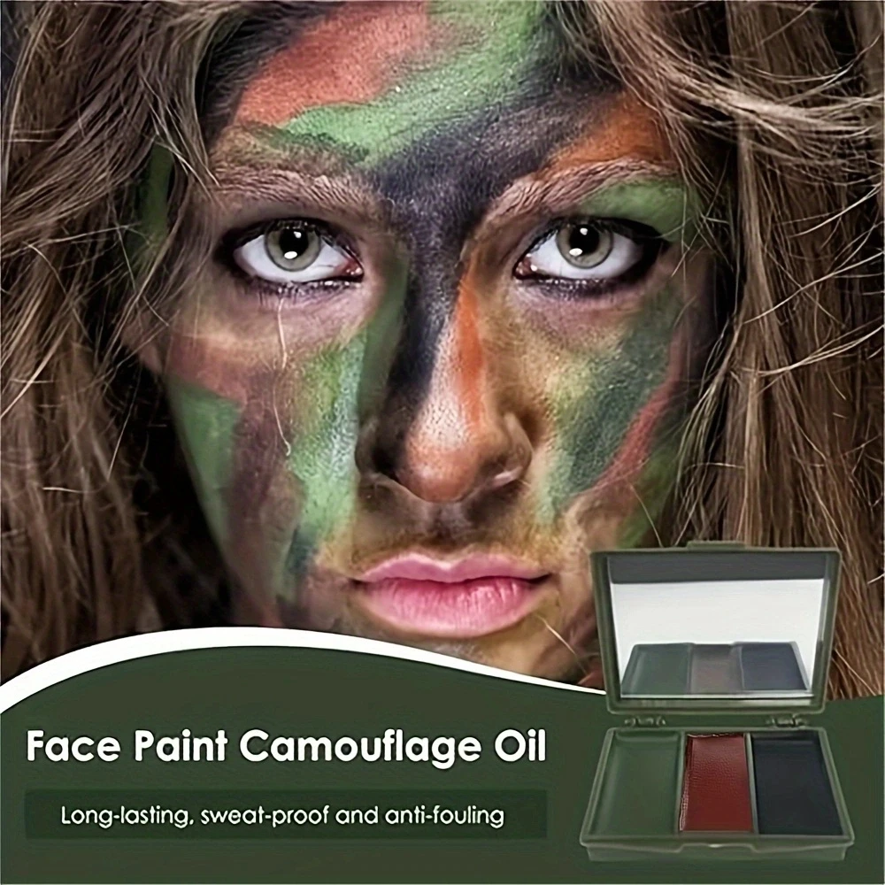 Three-Color Camouflage Face Pa - đánh giá và giá Camo Face Paint