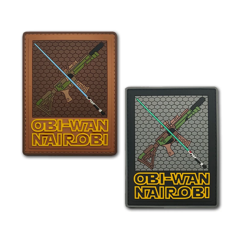 Christian Craighead Kenya God of War PVC Patches Rubber OBI-WAN NAIOBI Weapons Military Badge Jacket Armband Bag Sticker Decor