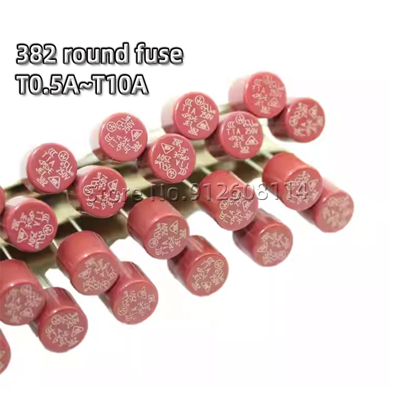 20PCS/LOT 382 8*8 T500MA T1A T1.25A T1.6A T2A T2.5A T3.15A T4A T5A T6.3A T8A T10A round fuse 250V power fuse