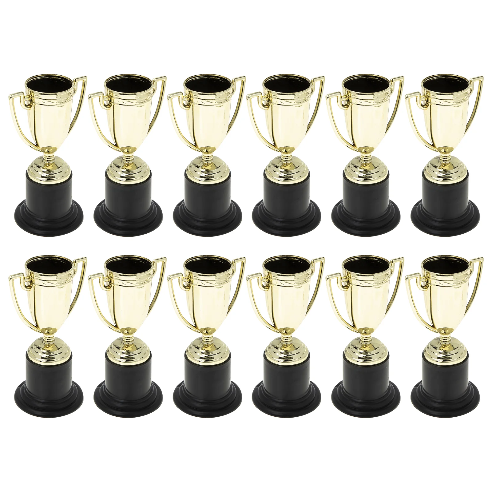 

12 Pcs Mini Reward Trophy Golden Cup Decor Models Prop Competition Kids Plastic Prize Adornments Child