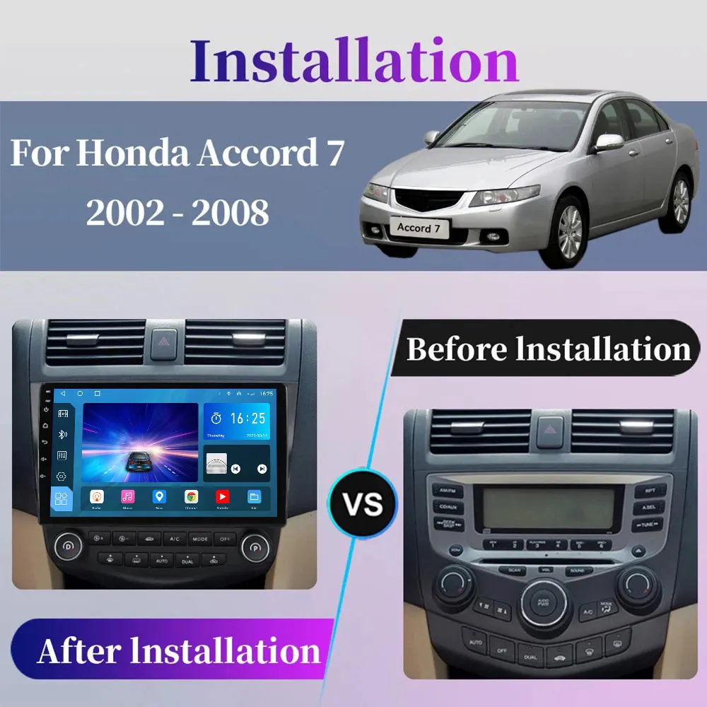 Car Radio Android 14 For Honda ACCORD 7 2003 2004 2005 2006 2007 GPS Carplay Multimedia Player Navigation Stereo Auto Head Unit