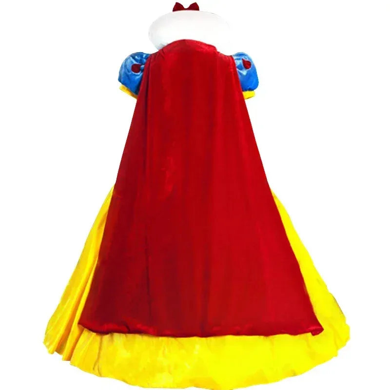 Костюм Белоснежки для косплея для взрослых, женские костюмы Белоснежки и семь гномов, платья, парик, костюм, праздничная одежда на Хэллоуин/