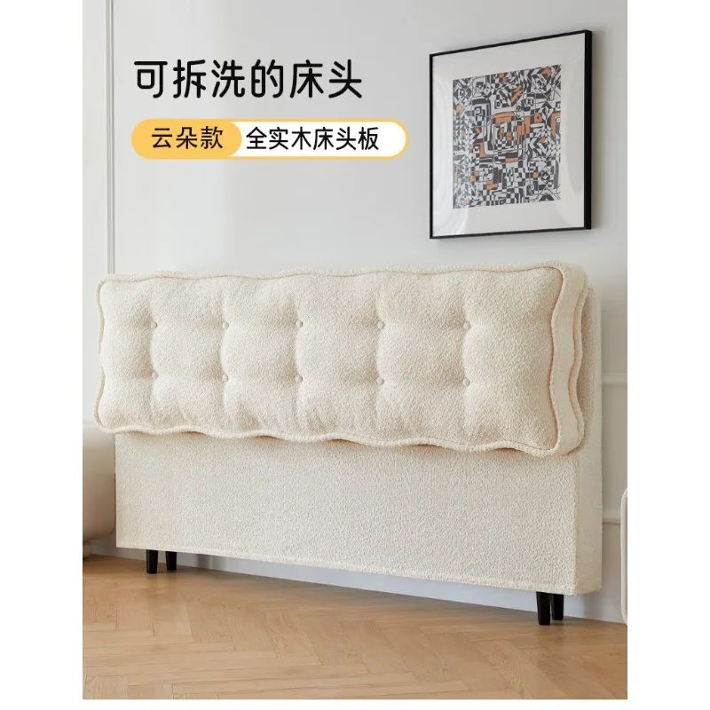 Panda sleep 2026 new small snowball cloud backrest board tatami floor solid wood single buy bedside board customization