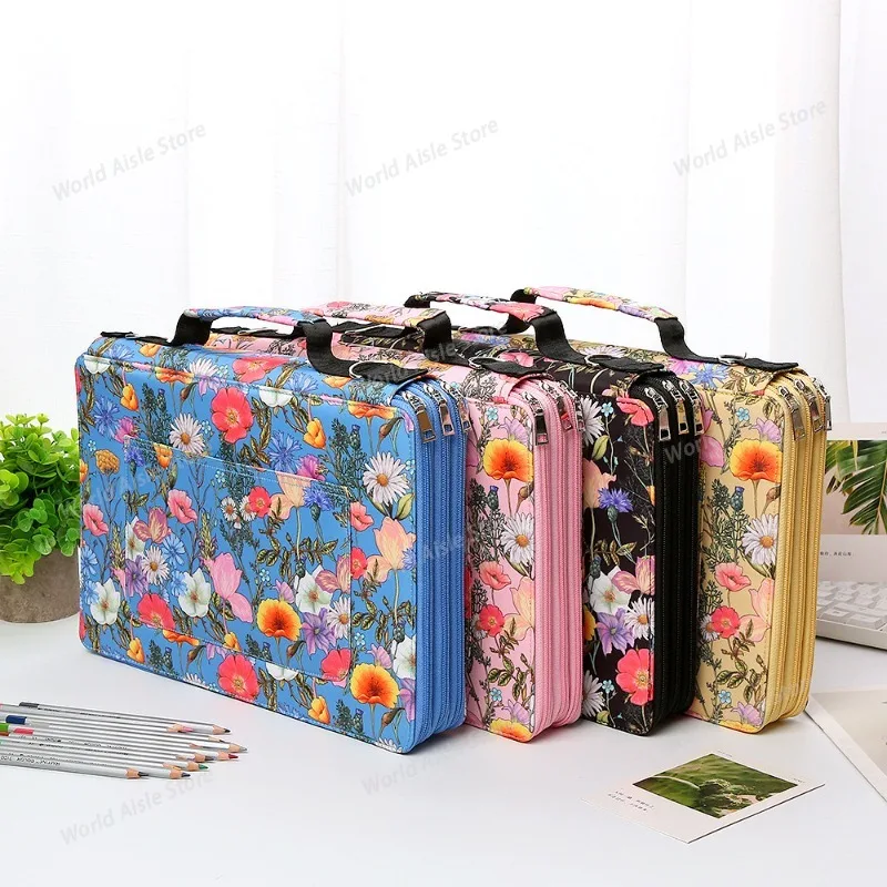 288-hole Patterned Large-capacity Pen, Three-layer Zipper Pen Case, Pencil Case and Pen Box Set